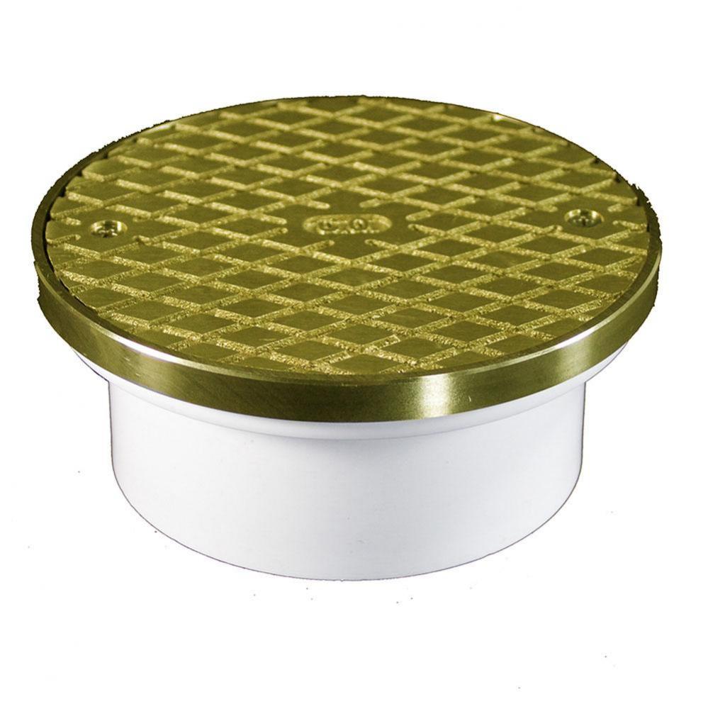 3'' x 4'' PVC General Purpose Access Fitting with 5'' Polished Brass