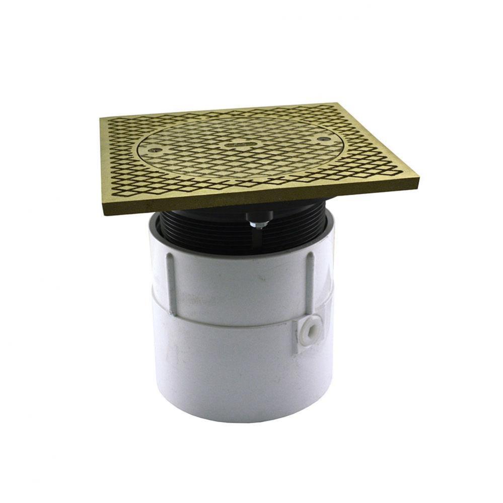 4'' PVC Over Pipe Fit Base Cleanout with 4'' Plastic Spud and 7'' Ni