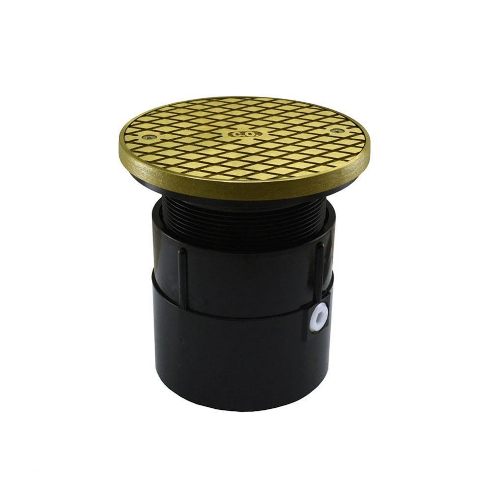 4'' ABS Over Pipe Fit Base Cleanout with 4'' Plastic Spud and 6'' Po