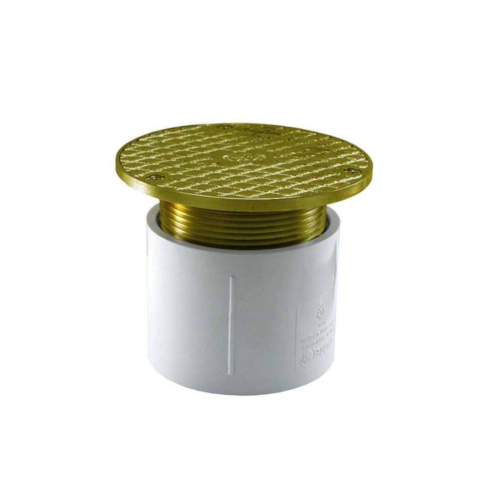 3'' PVC Over Pipe Fit Base Cleanout with 3'' Metal Spud and 5'' Poli