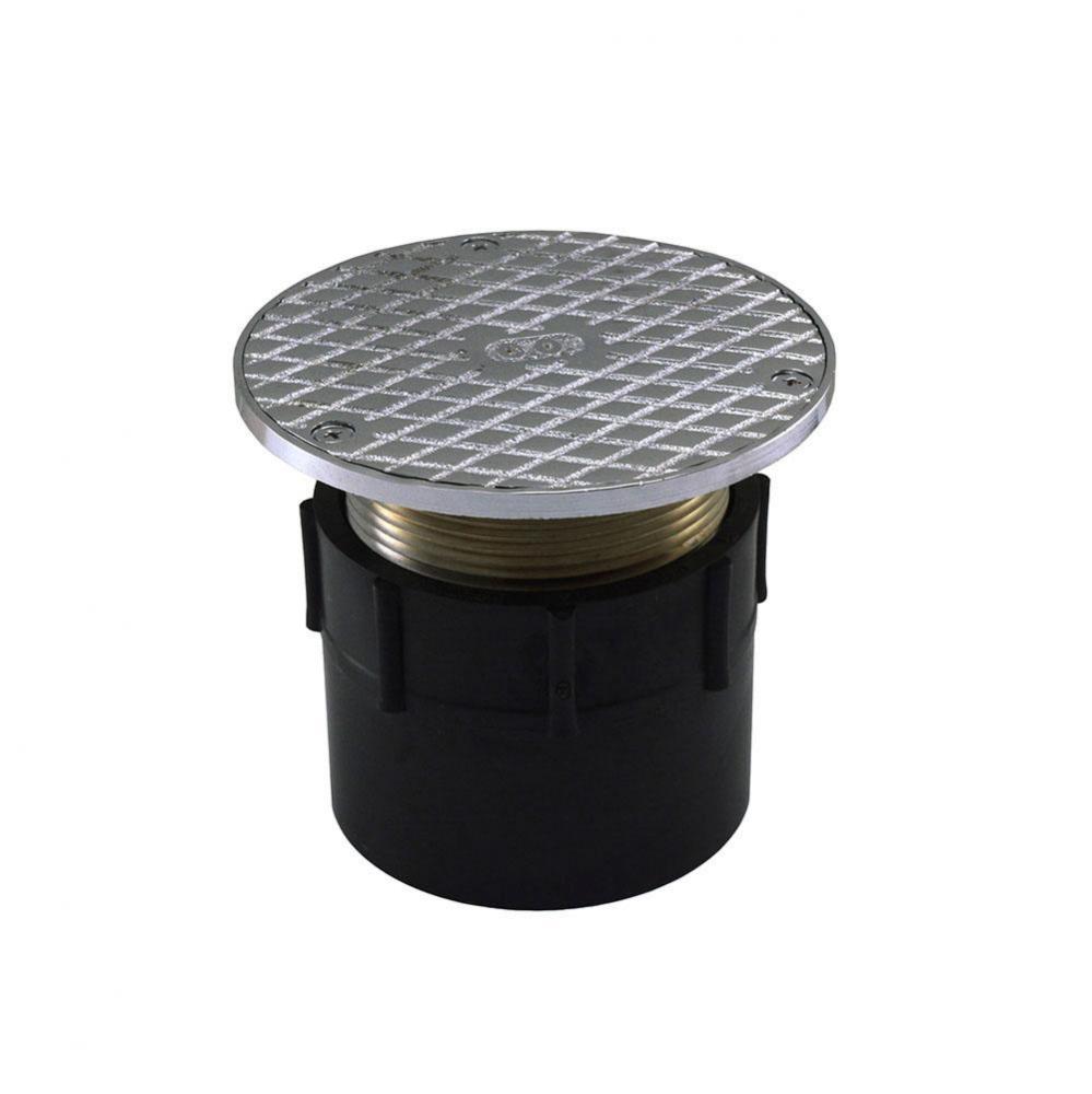 3'' ABS Over Pipe Fit Base Cleanout with 3'' Metal Spud and 5'' Chro