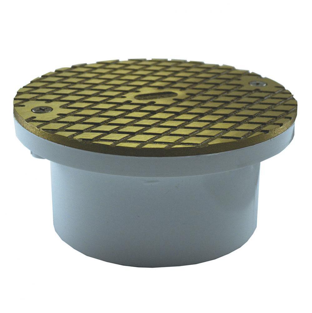 4'' PVC General Purpose Cleanout with 6'' Polished Brass Cover