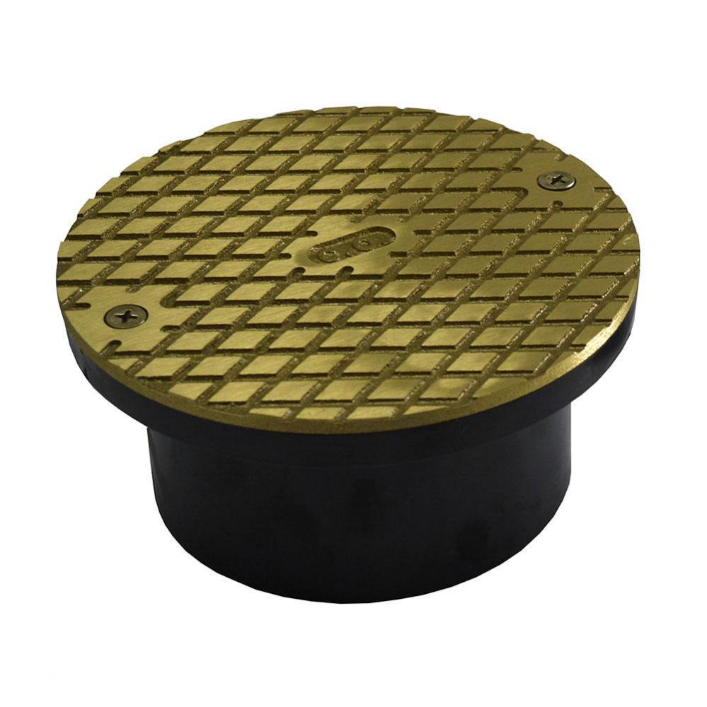 4'' ABS General Purpose Cleanout with 6'' Polished Brass Cover