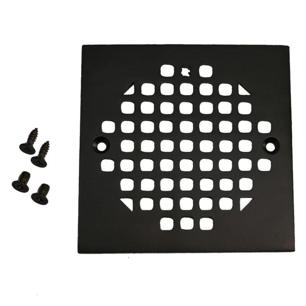 Oil Rubbed Bronze 4-1/4'' Square Cast Brass Heavy Duty Strainer