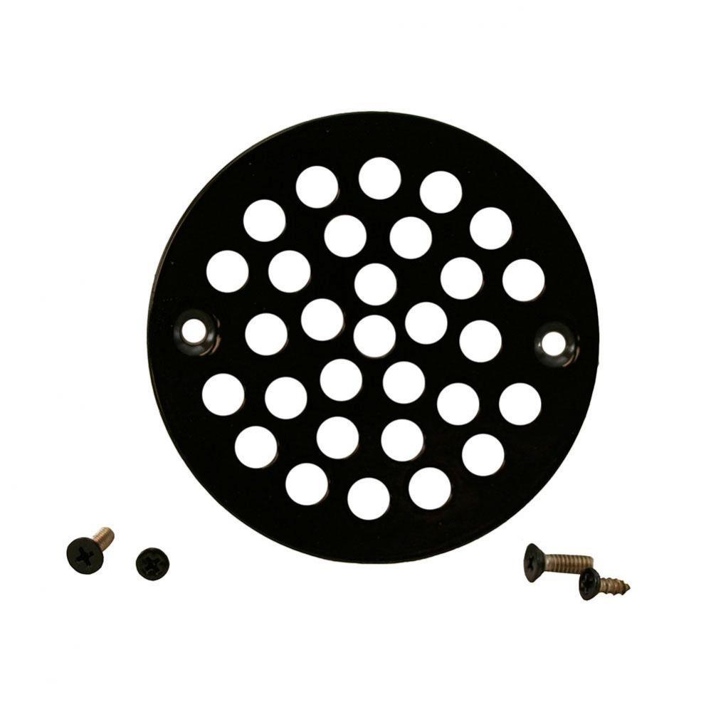 Black 4-1/4'' Round Stamped Strainer
