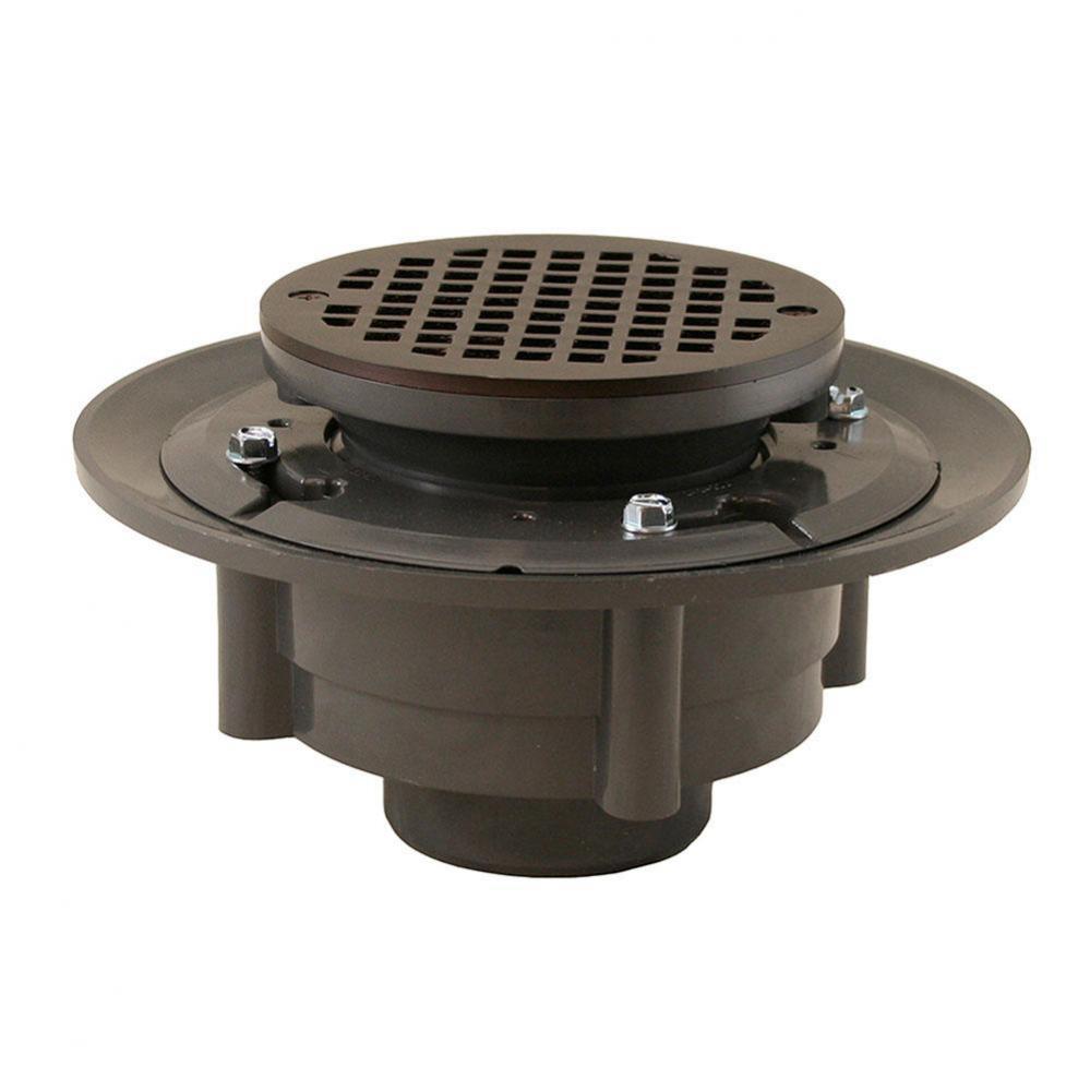 Oil Rubbed Bronze 2'' x 3'' Heavy Duty Shower Drain with 3-1/2'' Spu