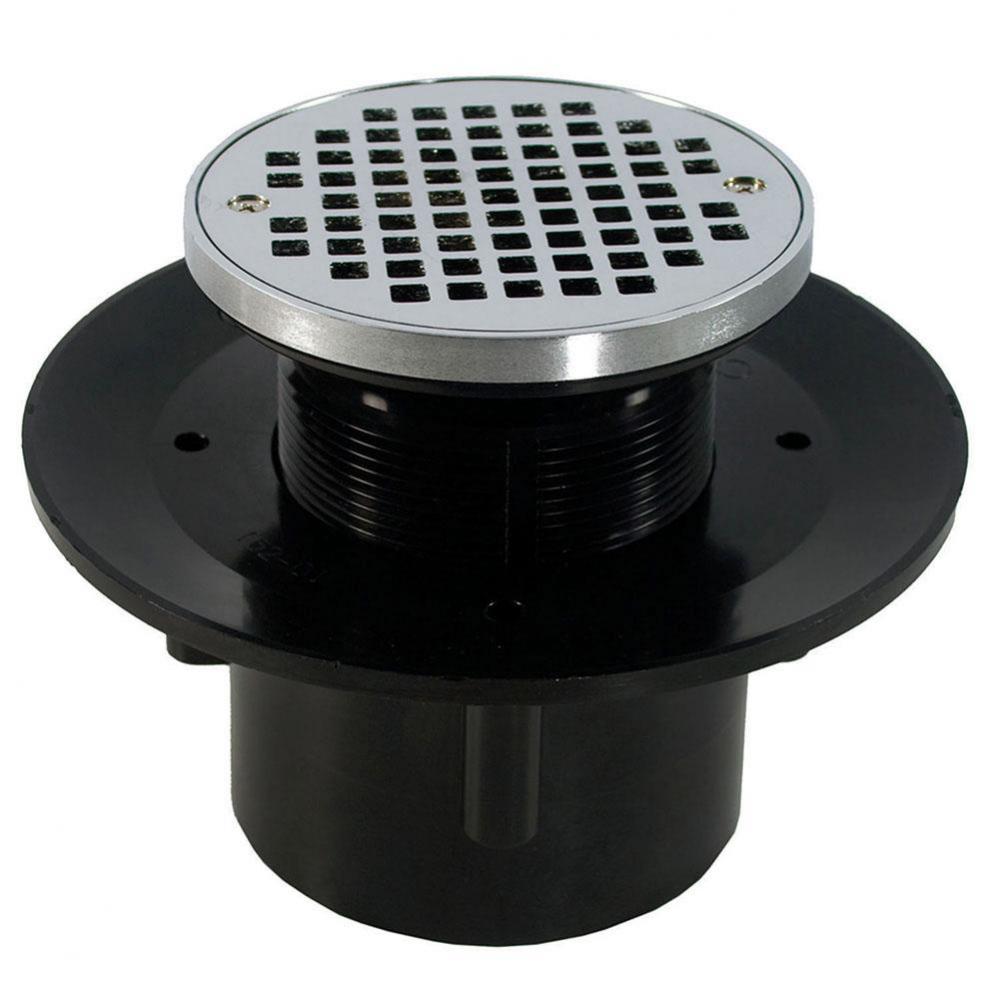 2'' x 3'' Heavy Duty ABS Slab Drain Base with 3'' Plastic Spud and 6