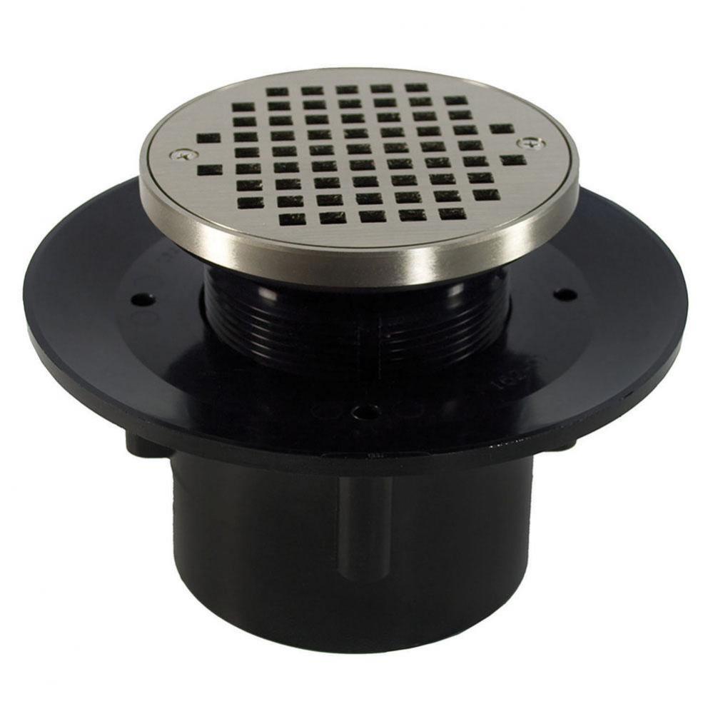 2'' x 3'' Heavy Duty ABS Slab Drain Base with 3-1/2'' Plastic Spud a