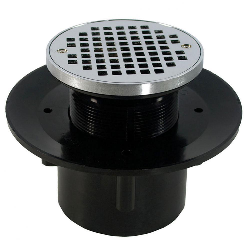 2'' x 3'' Heavy Duty ABS Slab Drain Base with 3-1/2'' Plastic Spud a
