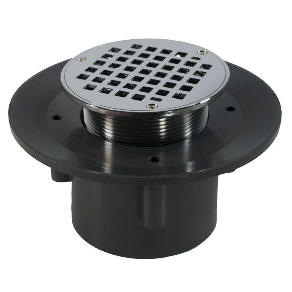 2'' x 3'' Heavy Duty PVC Slab Drain Base with 3-1/2'' Metal Spud and