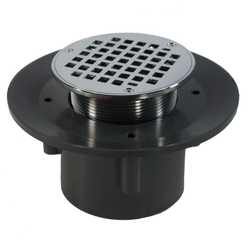 2'' x 3'' Heavy Duty PVC Slab Drain Base with 3-1/2'' Metal Spud and
