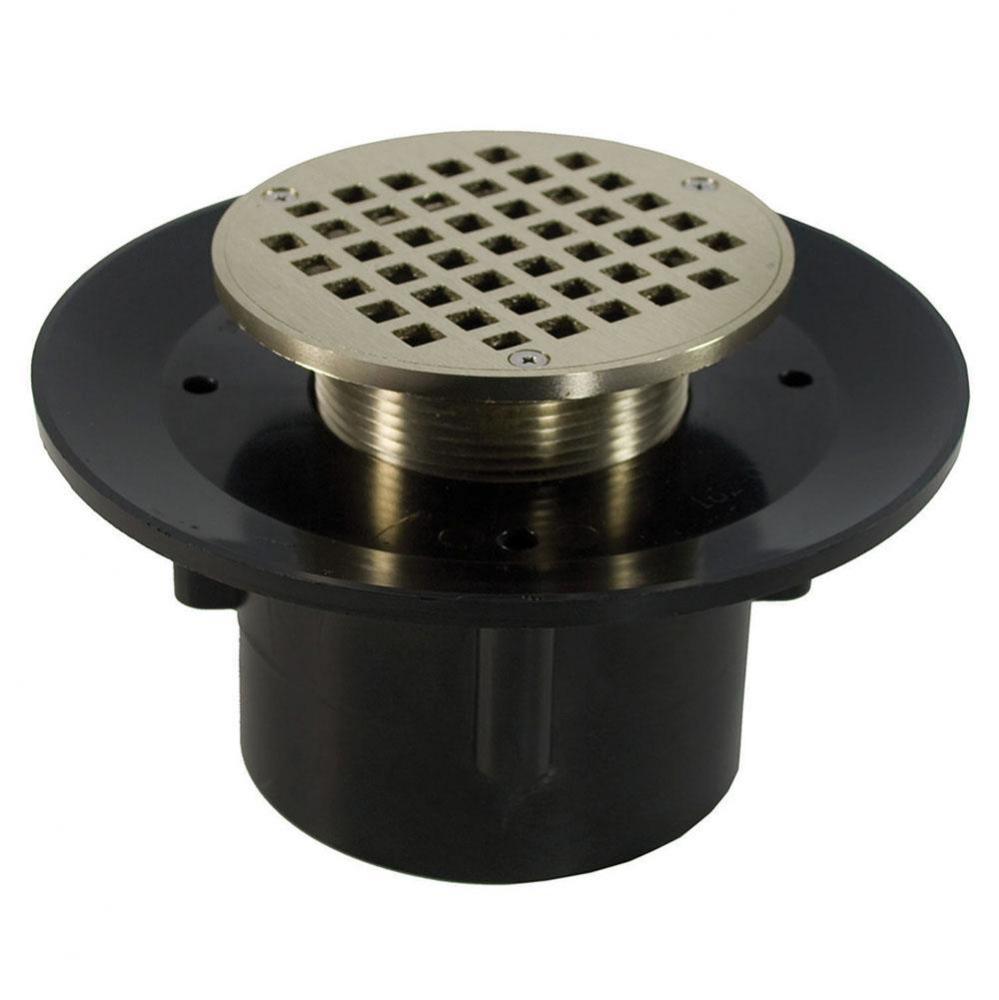 2'' x 3'' Heavy Duty ABS Slab Drain Base with 4'' Metal Spud and 5&a