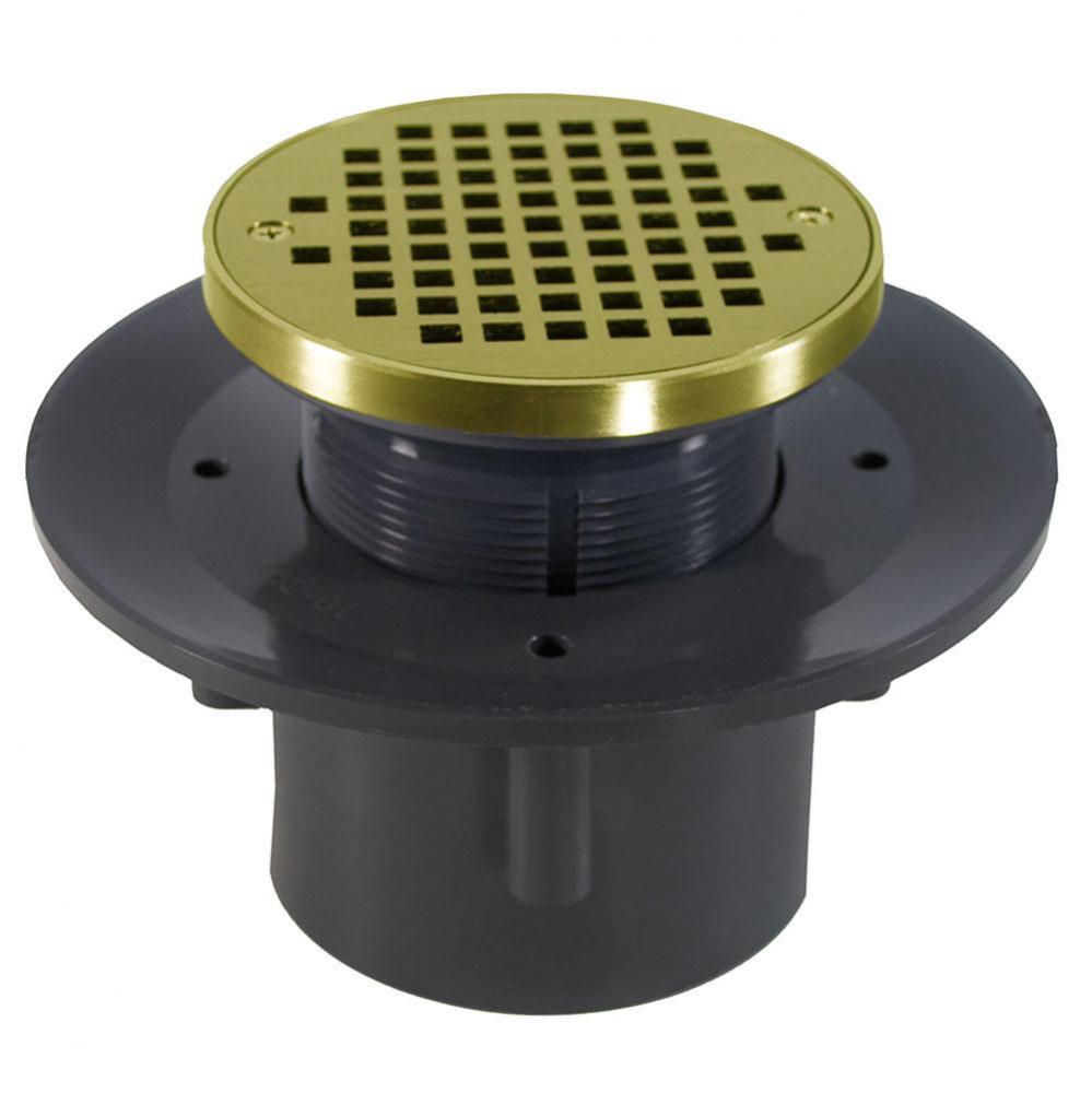 3'' x 4'' Heavy Duty PVC Slab Drain Base with 3'' Plastic Spud and 6
