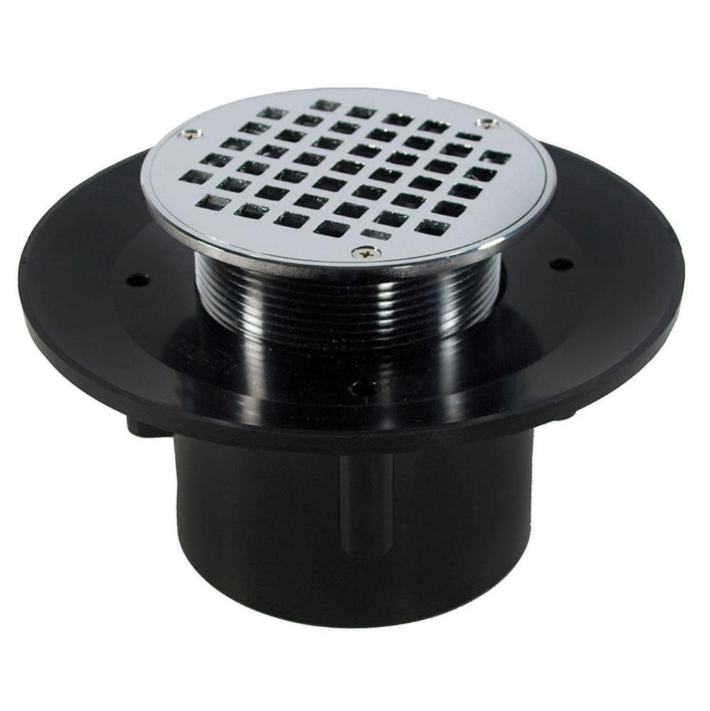 3'' x 4'' Heavy Duty ABS Slab Drain Base with 3-1/2'' Metal Spud and