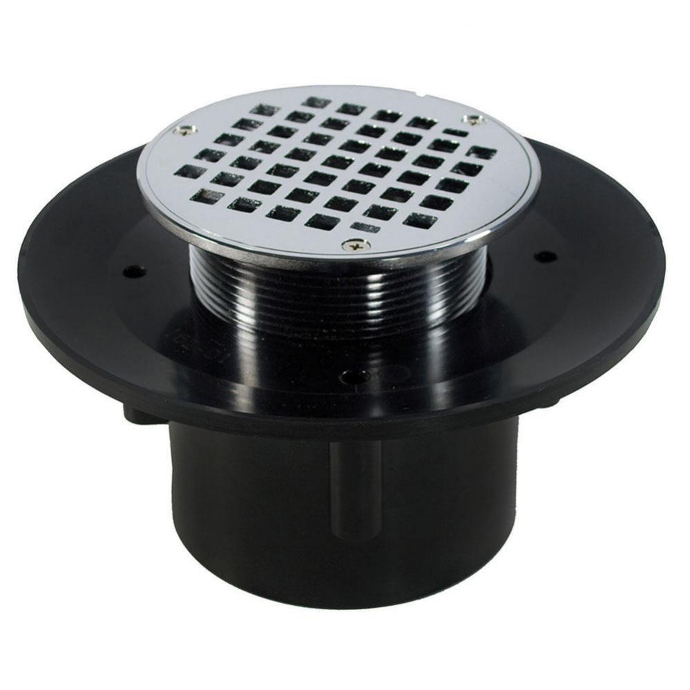 3'' x 4'' Heavy Duty ABS Slab Drain Base with 3-1/2'' Metal Spud and