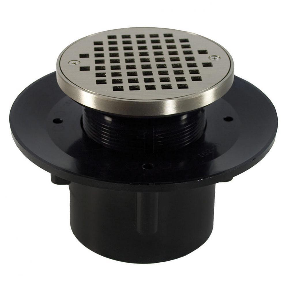 4'' Heavy Duty ABS Slab Drain Base with 3-1/2'' Plastic Spud and 6''