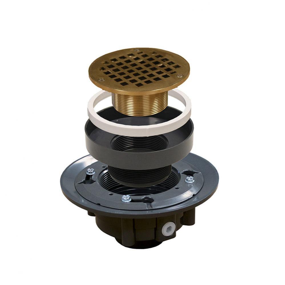 4'' PVC Heavy Duty Drain Base with 3-1/2'' Metal Spud and 5''