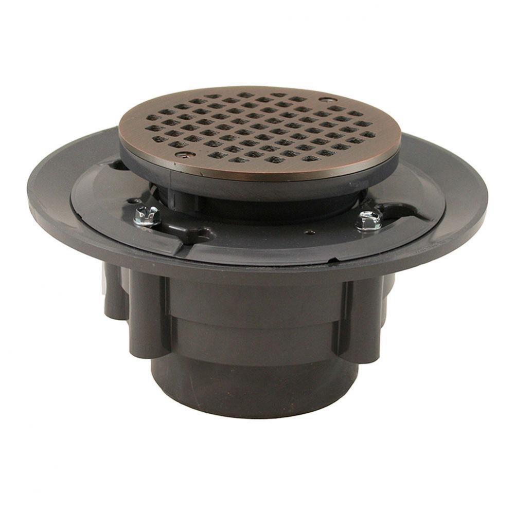 Old World Bronze 3'' x 4'' Heavy Duty PVC Shower Drain with 3-1/2''