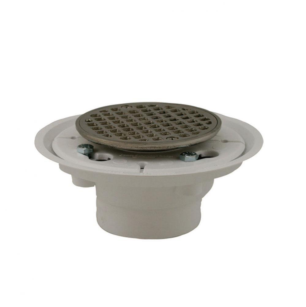 2'' x 3'' PVC Shower Drain/Floor Drain with 2'' Spud and 4'&apo
