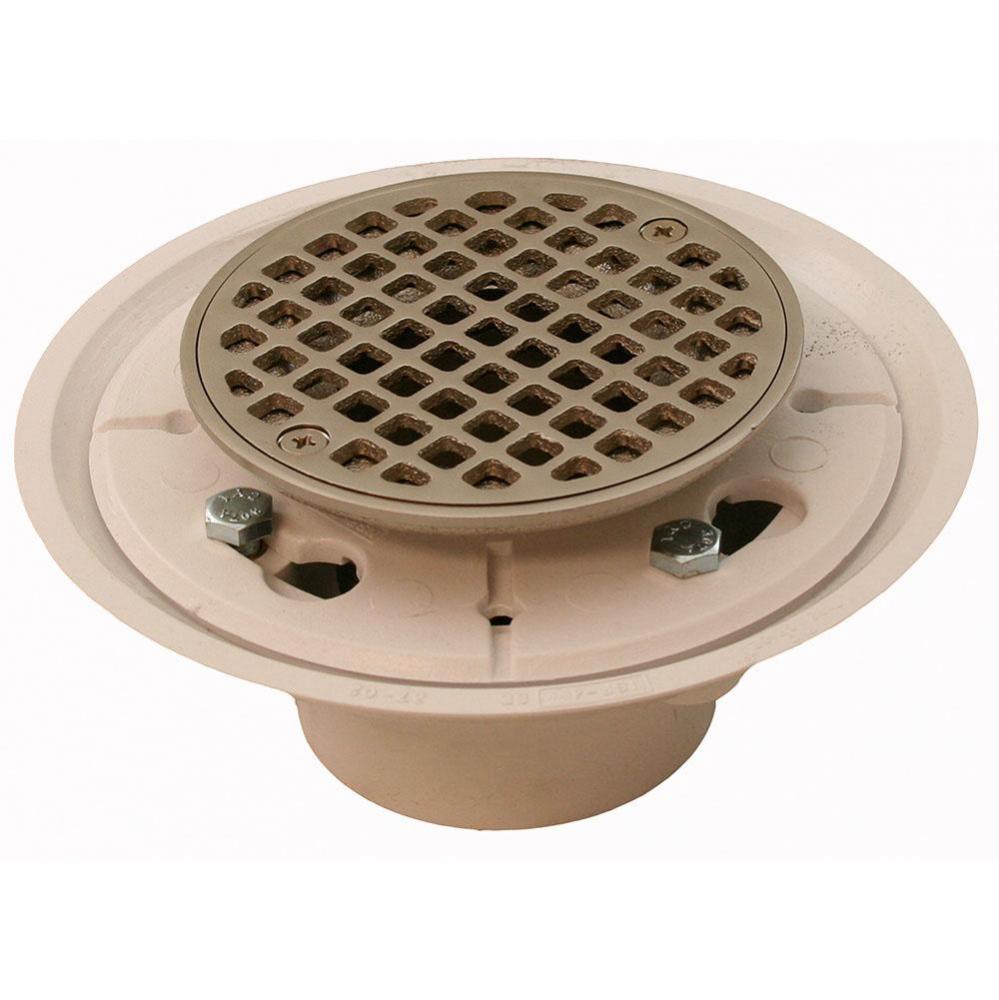 2X3 PVC SHOWER DRAIN W/NP SPUD & STR
