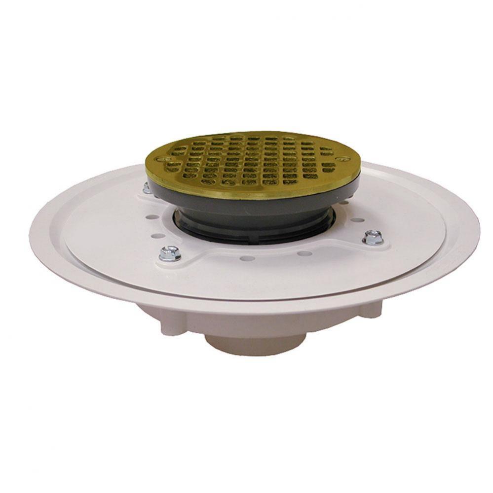 2'' Heavy Duty PVC Drain Base with 3-1/2'' Plastic Spud and 6'' Poli