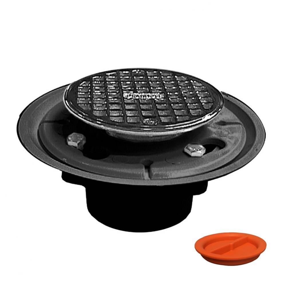 2'' x 3'' PVC Shower Drain/Floor Drain with Brass Tailpiece and 4''