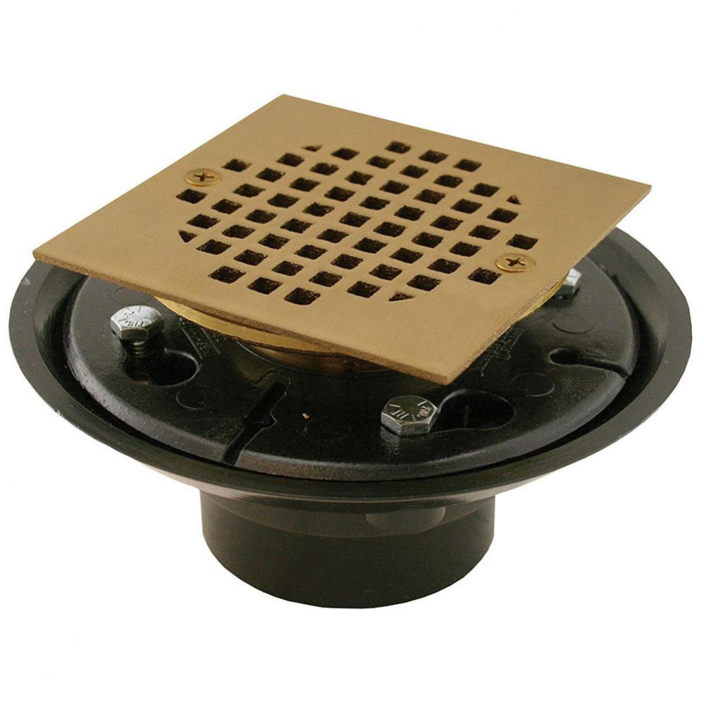 2'' x 3'' ABS Shower Drain/Floor Drain with Brass Tailpiece and 4''