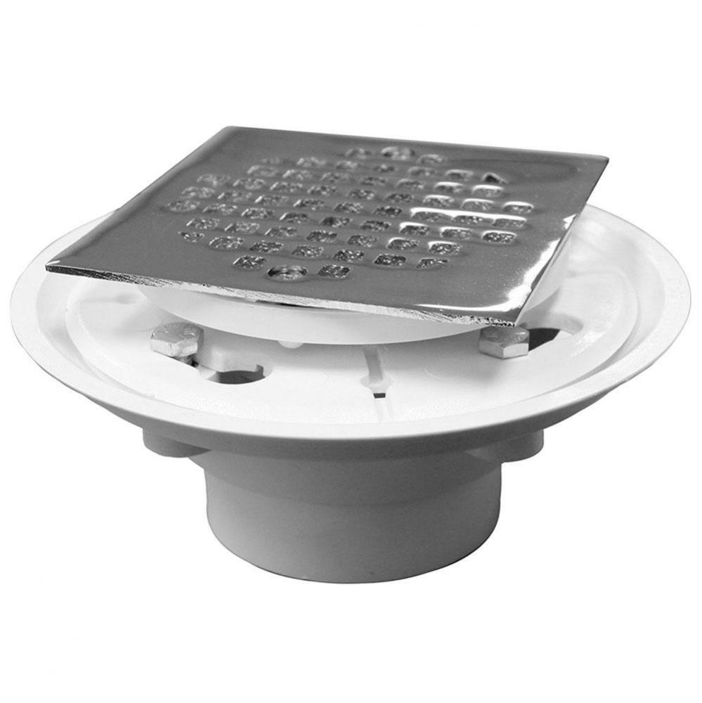 2'' x 3'' PVC Shower Drain/Floor Drain with Brass Tailpiece and 4''