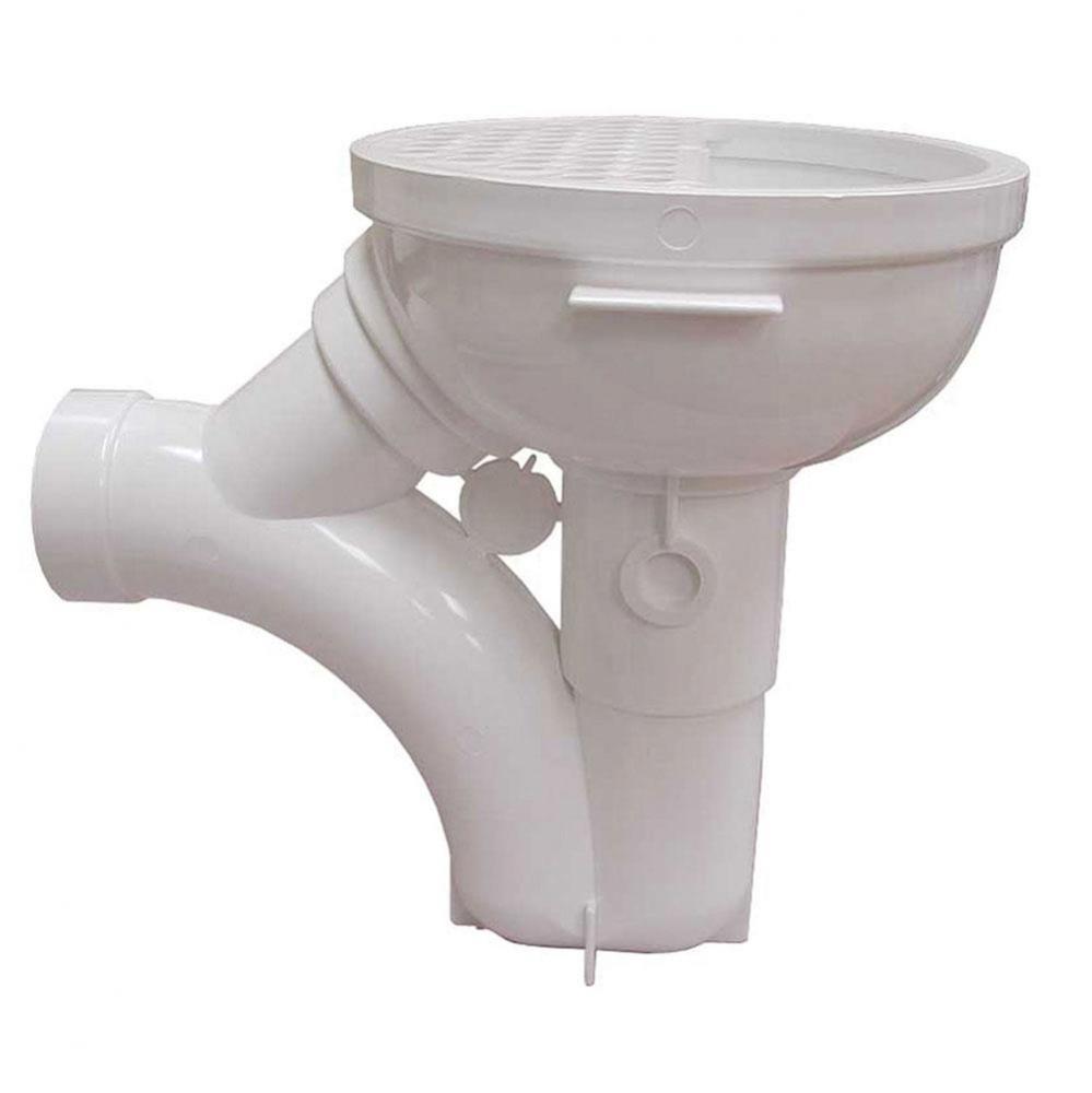 2'' PVC Solvent Weld Floor Drain with Trap and Full Plastic Grate