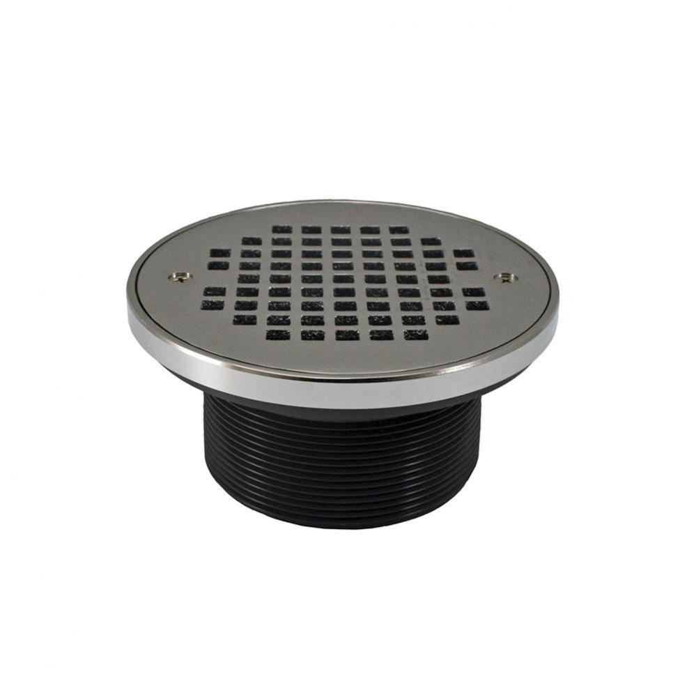 2'' Heavy Duty PVC Drain Base with 4'' Plastic Spud and 6'' Chrome P