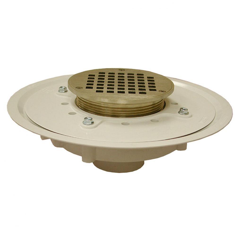 4'' Heavy Duty PVC Drain Base with 4'' Metal Spud and 5'' Polished B