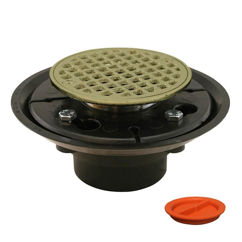 2'' x 3'' ABS Shower Drain/Floor Drain with Brass Tailpiece and 4''
