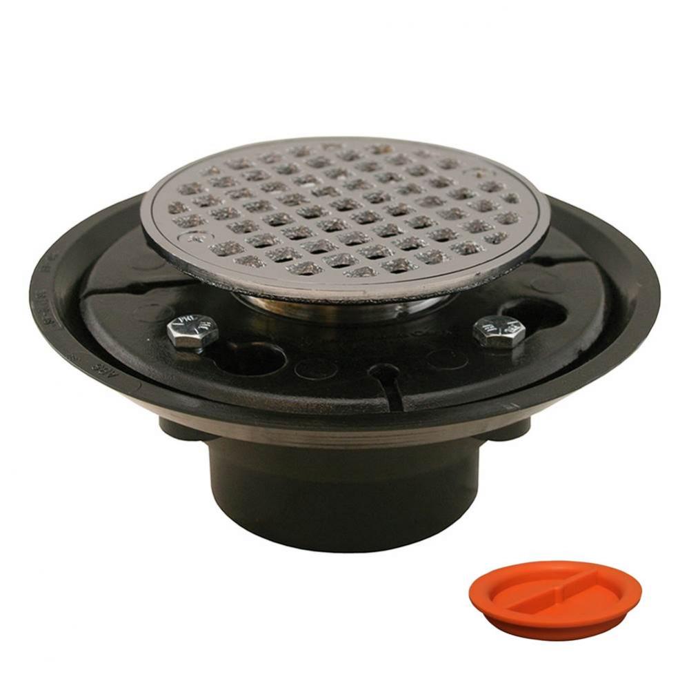 2'' x 3'' ABS Shower Drain/Floor Drain with Brass Tailpiece and 4''