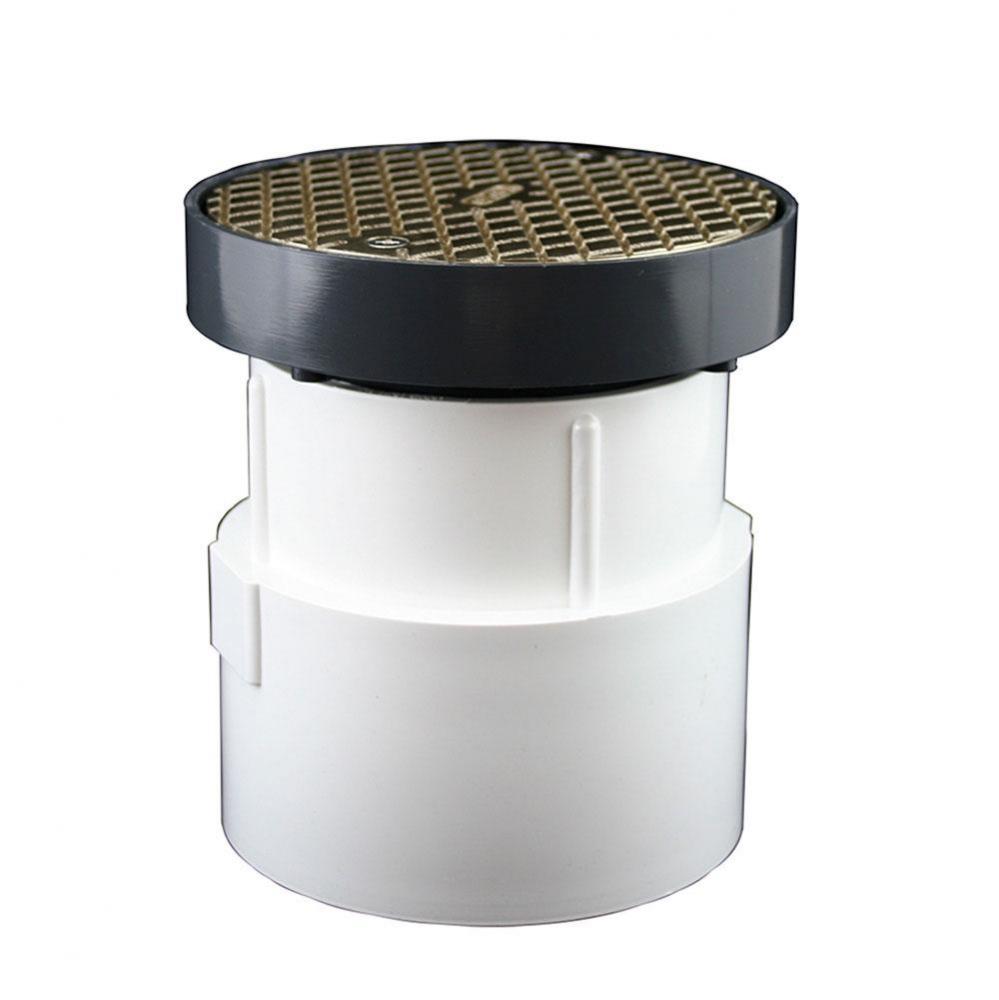 4'' PVC LevelBest Pipe Fit Drain Base with 3'' Plastic Spud and 5''