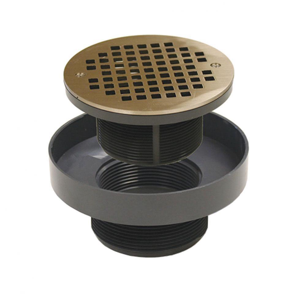 3-1/2'' PVC LevelBest Adapter with 3-1/2'' Plastic Spud and 5'' Nick