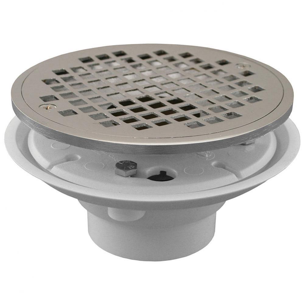 2'' x 3'' PVC Shower Drain/Floor Drain with Brass Tailpiece and 6''