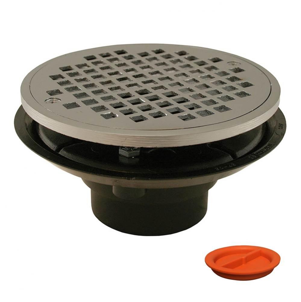 2'' x 3'' ABS Shower Drain/Floor Drain with Brass Tailpiece and 6''