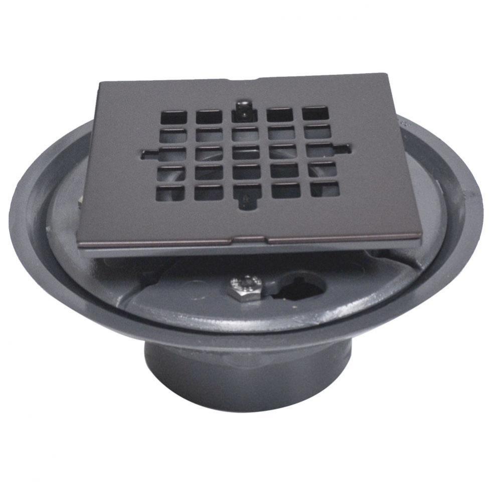 2'' x 3'' PVC Shower Drain/Floor Drain with 2'' Spud and 4'&apo