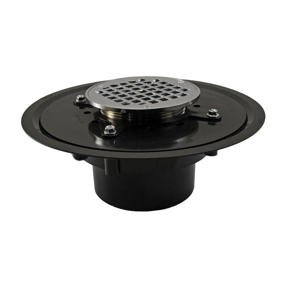 4'' Heavy Duty ABS Drain Base with 3-1/2'' Metal Spud and 5'' Chrome