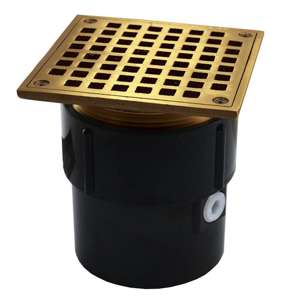 3'' x 4'' ABS Pipe Fit Drain Base with 3-1/2'' Metal Spud and 5&apos