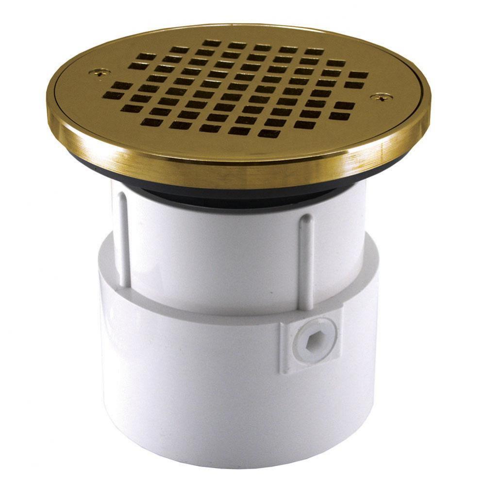 4'' PVC Over Pipe Fit Drain Base with 3-1/2'' Plastic Spud and 6'' P