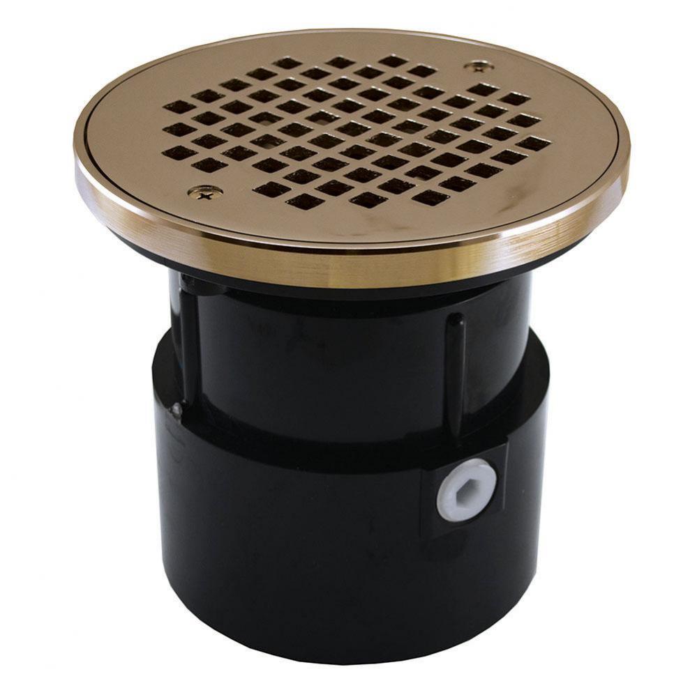 4'' ABS Over Pipe Fit Drain Base with 3-1/2'' Plastic Spud and 6'' N