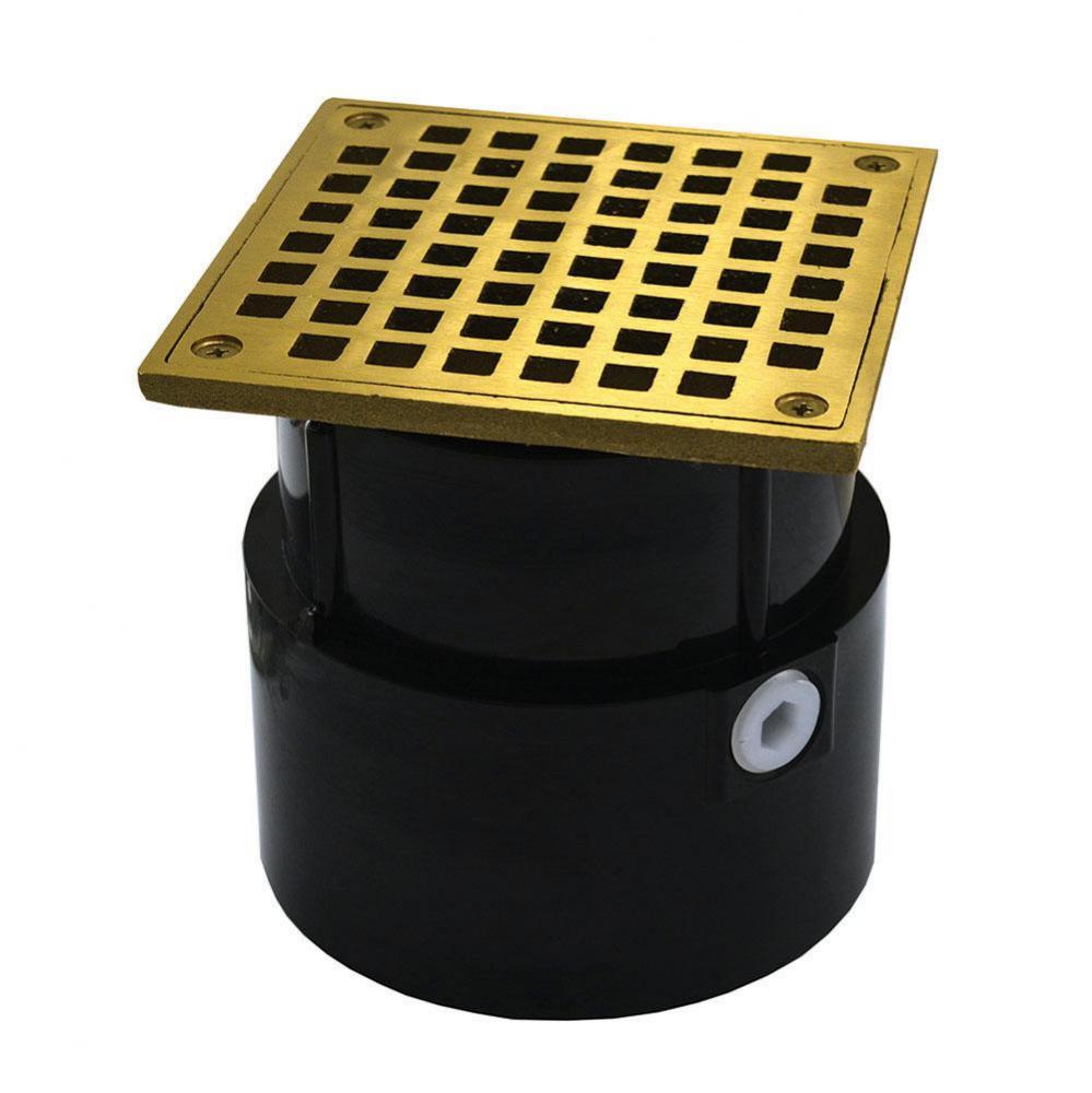 4'' ABS Over Pipe Fit Drain Base with 3-1/2'' Metal Spud and 5'' Pol