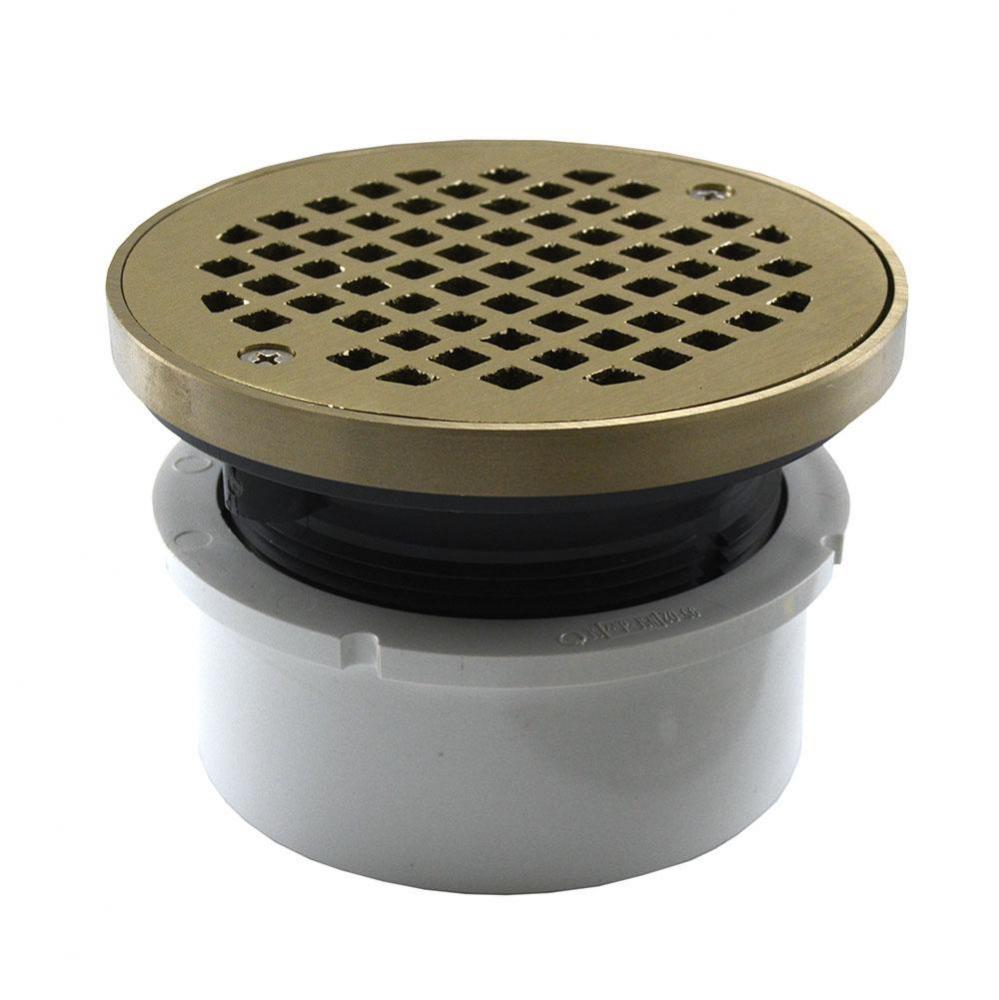 4'' PVC Hub Fit Drain Base with 3-1/2'' Plastic Spud and 5'' Nickel