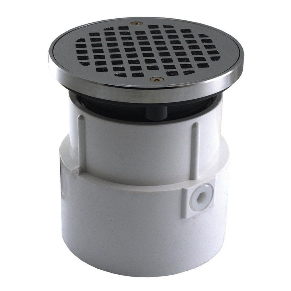 4'' PVC Over Pipe Fit Drain Base with 3-1/2'' Plastic Spud and 5'' C