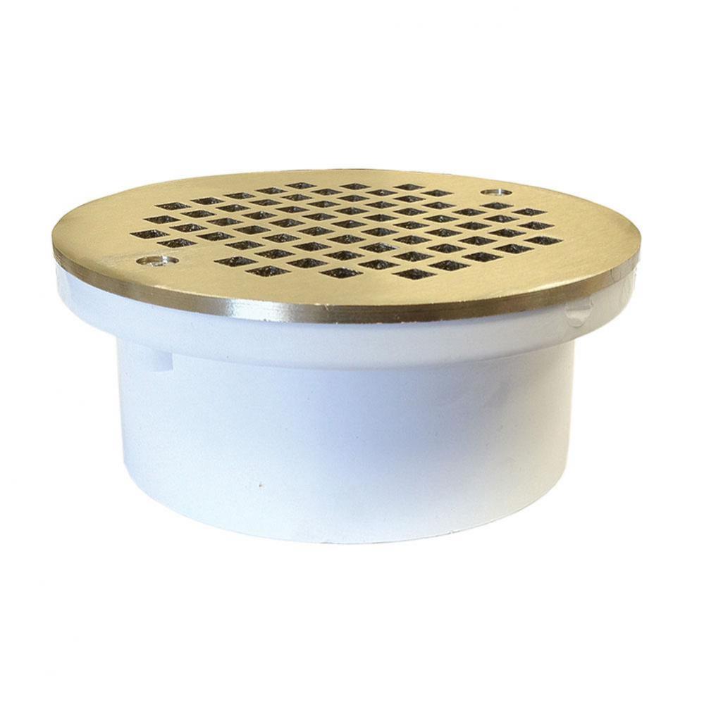 4'' General Purpose PVC Drain with 6'' Nickel Bronze Round Strainer