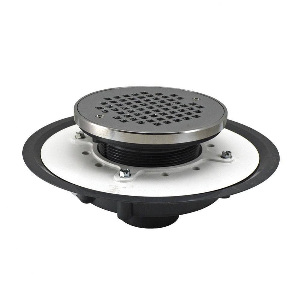 4'' IPS PVC Spud with 6'' Chrome Plated Strainer with Ring