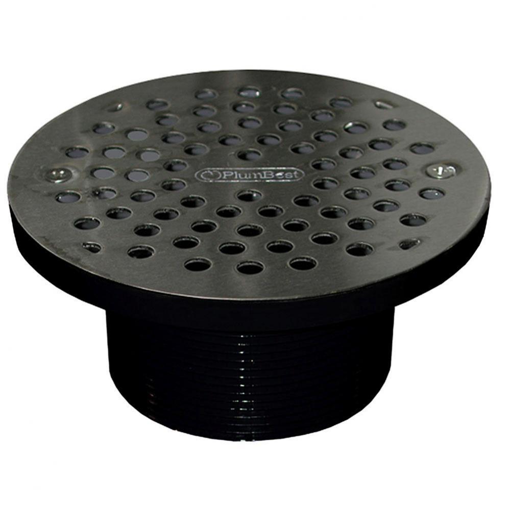 3-1/2'' IPS ABS Spud with 6'' Chrome Plated Strainer