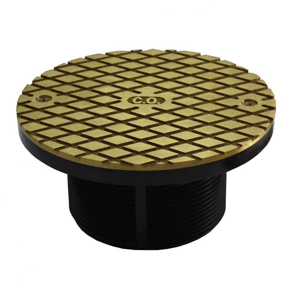 3-1/2'' ABS Cleanout Spud with 5'' Polished Brass Cover