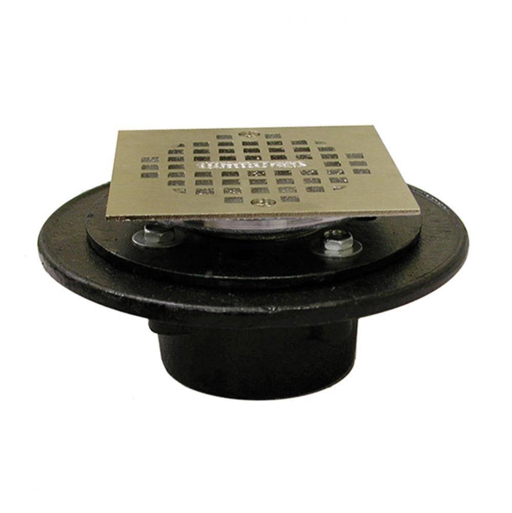 2'' Inside Caulk Push On Shower/Floor Drain with 6-1/2'' Pan and 4''